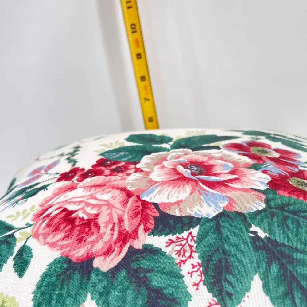 Waverly Roseberry Garden Floral Throw Pillows Set of 3 Red Green Cream 16x16